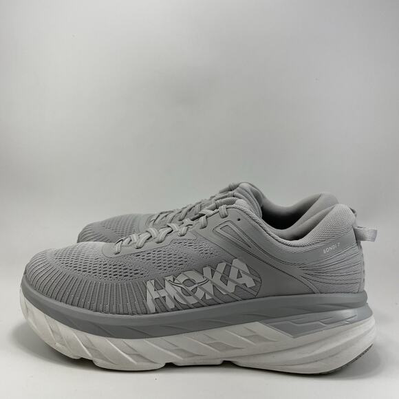 Hoka One One Bondi 7 Running Shoes Womens Size 10.5 Gray Athletic Sneakers - Picture 4 of 9